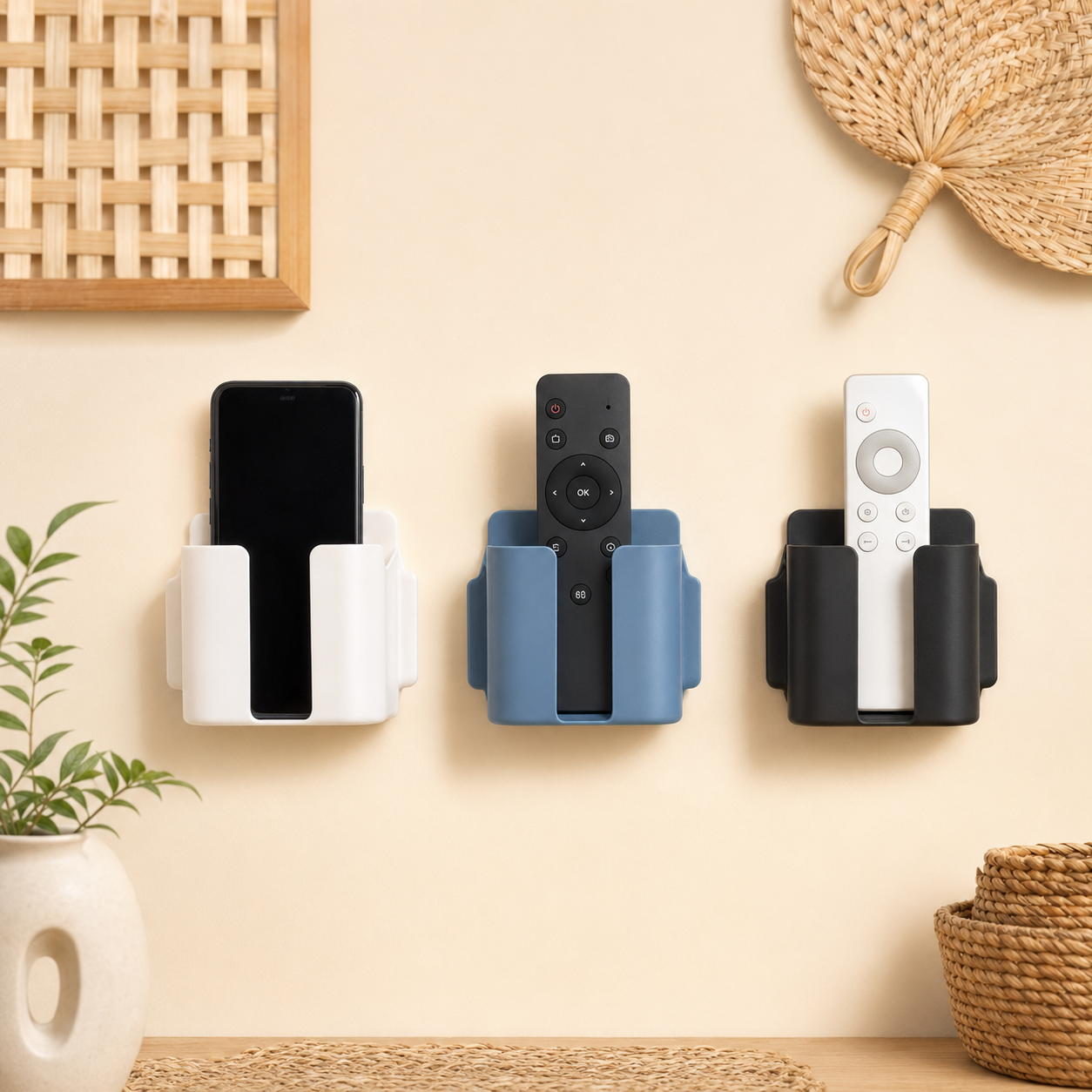 Wall-Mounted Phone & Remote Organiser